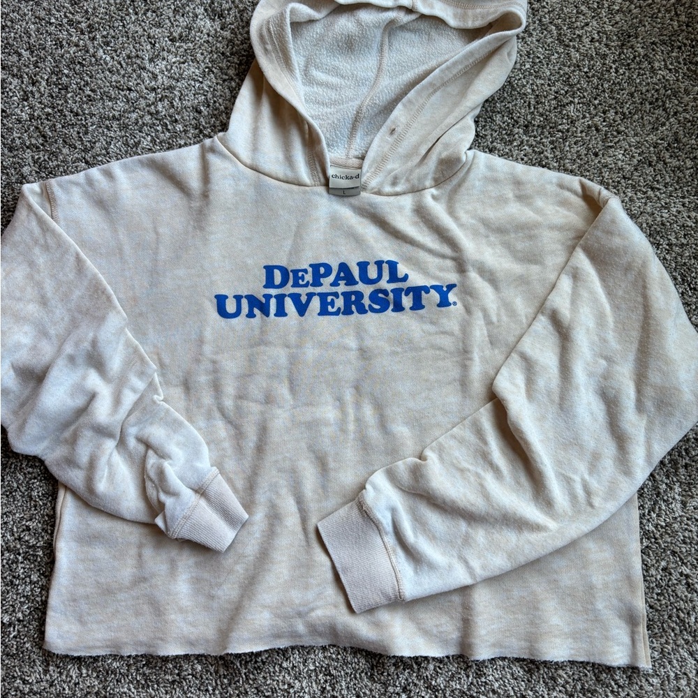 DePaul University Cream and Blue Cropped Hoodie - a FAVORITE!
